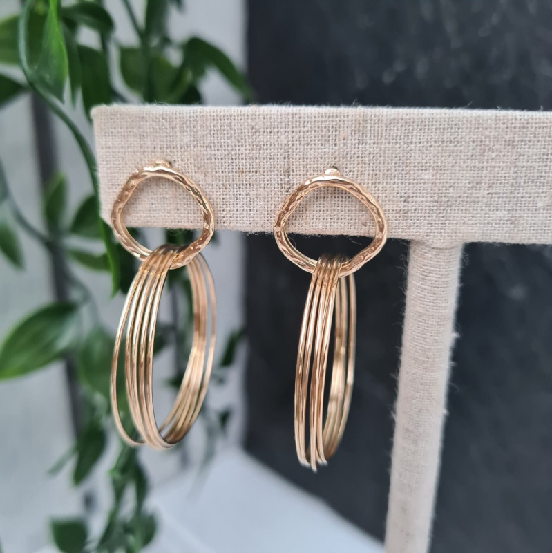 Link Hoop Earrings - Gold